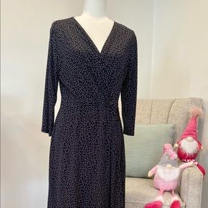 Kaileigh Large Navy Polka Dot Knee Length Dress